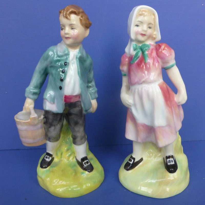 Royal Doulton Nursery Rhyme Figurines Jack and Jill HN2060 and HN2061