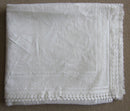Doves ornamental white Cotton Lace tablecloth - 70" x 108" ~ 170 x 275cms