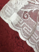 Copy of Lovely Almandine white pure cotton lace panel ready to hang 58