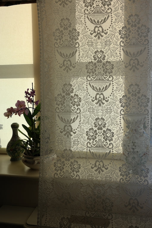Portia - Victorian Style cream Cotton Lace Curtain Panelling By The Metre- Width 68” 170cms