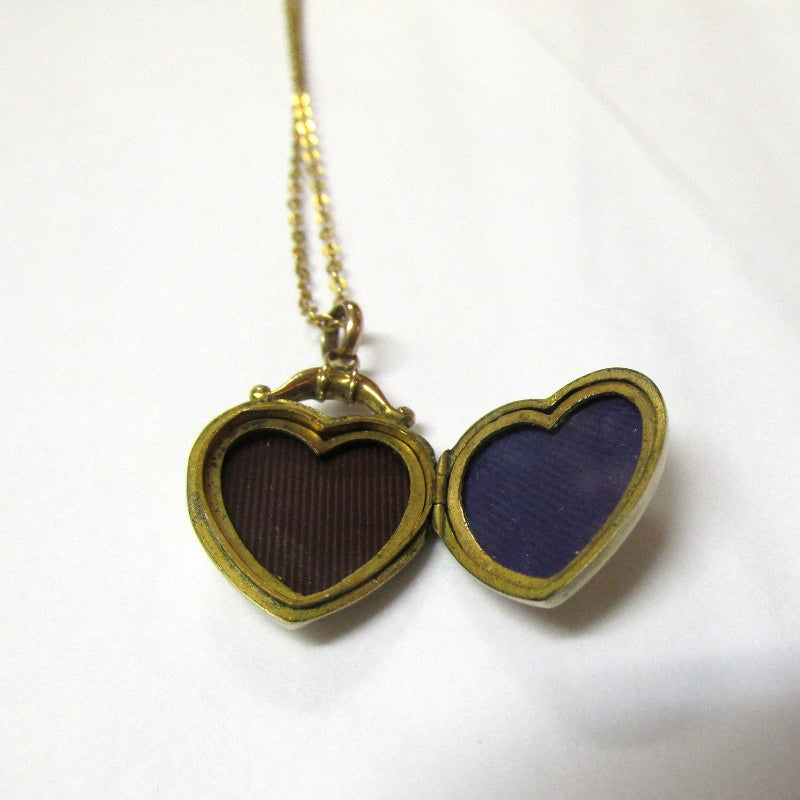 Antique 9ct Yollow Gold Back and Front, Diamond Heart Shaped Locket (SOLD)