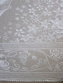 Doves ornamental white Cotton Lace tablecloth - 70" x 108" ~ 170 x 275cms