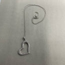 Sterling silver and CZ heart pendant necklace