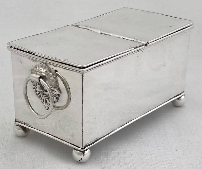 Early Victorian Silver Plate on Copper Inkstand, circa 1850.