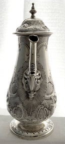 Georgian, George III, Silver Coffee Pot. London 1802 William Hall. 23.4 troy ounces.