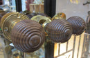 Brass & Wood Pair Door Knobs