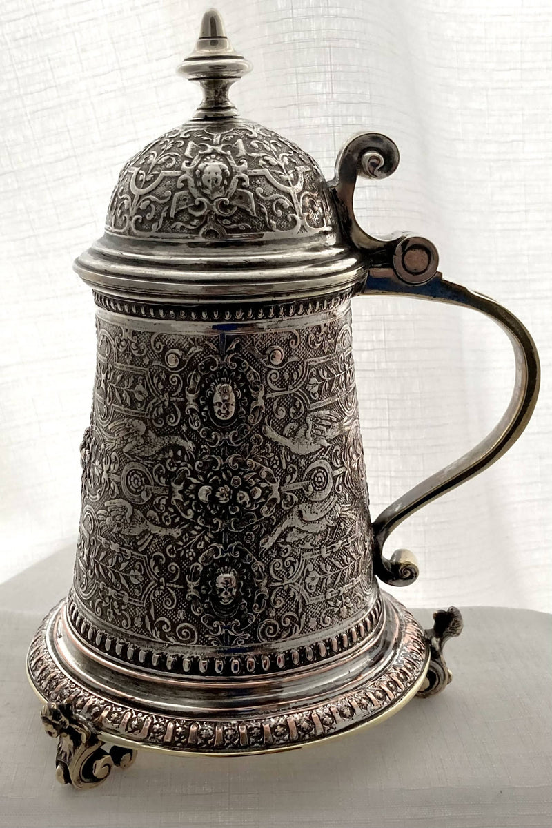 Elkington Department of Science & Art Silver Plated Electrotype Tankard, circa 1870 - 1890.