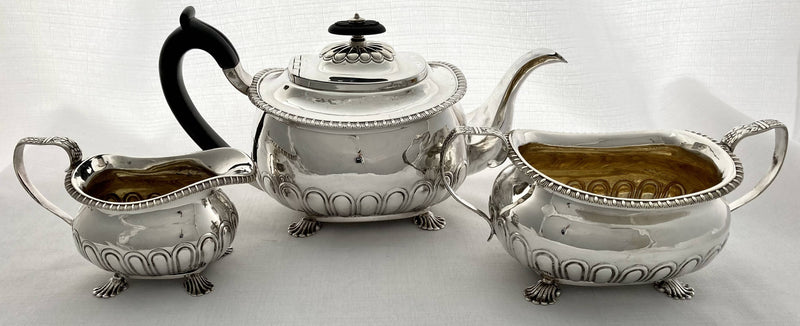 Georgian, George III, Matched Silver Tea Set. London 1816/20. 34.7 troy ounces.