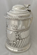 Georgian, George I, Silver Lidded Quart Tankard. London 1724 Richard Bayley. 25.5 troy ounces.