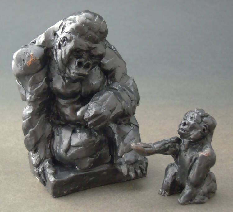 Edward Waites Sculpture, Bronze Gorilla Family