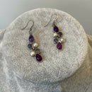 Silver, amethyst and pearl earrings