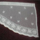 Vintage 1930's Style Scottish Cream Cotton Lace Mantle/Window Valance Curtain Panel - 24 X 78 inches