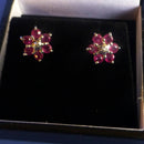 Silver Ruby Stud Earrings