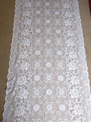 Victorian - Victorian design Cream Cotton Lace Curtain Panelling By The Metre- Width 130 cms