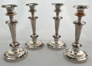 Late Georgian Set of Four Old Sheffield Plate Candlesticks. Blagden, Hodgson & Co. Sheffield, circa 1830 - 1835.