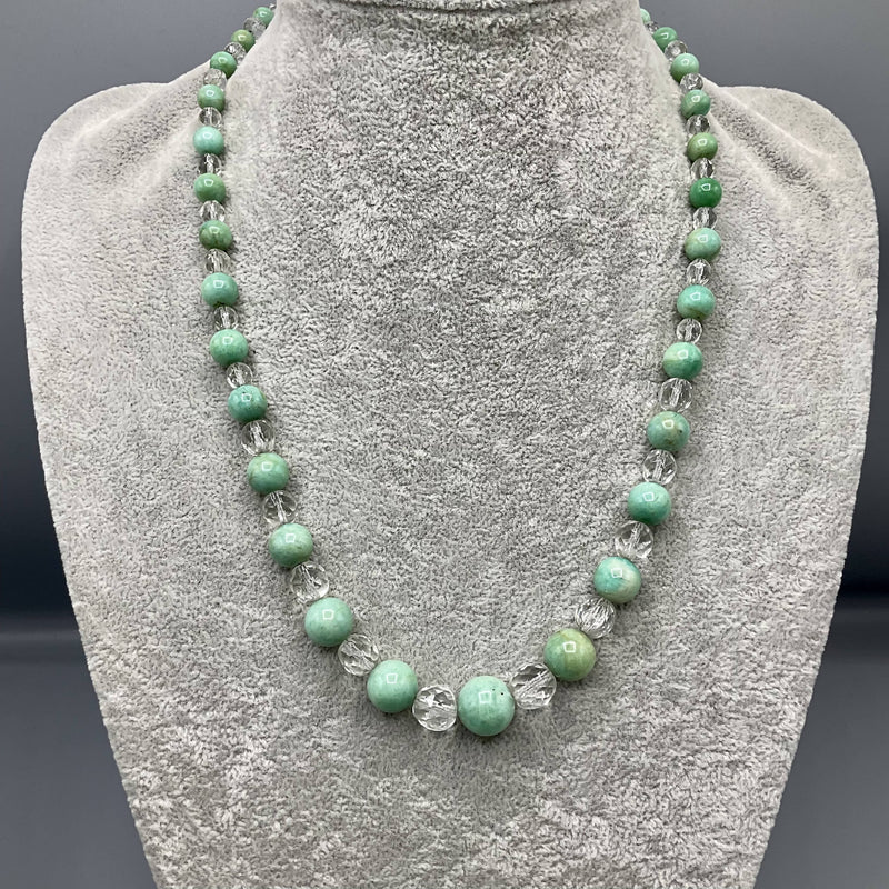 Amazonite and crystal necklace