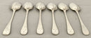Georgian, George I, Six Silver Rat Tail Tablespoons. London 1727 Edward Hall. 10 troy ounces.