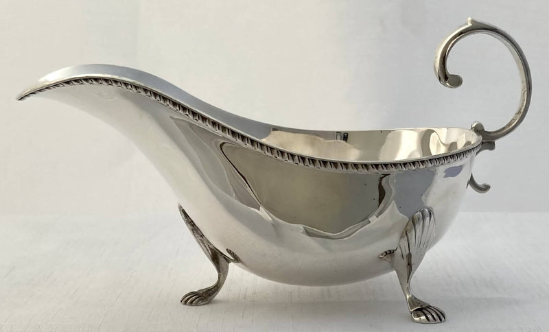 Edwardian Silver Sauce Boat. Birmingham 1905 Asprey & Co. 4.5 troy ounces.