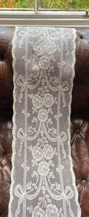 "Olivia highland rose" Antique Victorian style Cotton Lace Curtain Panelling Sold By The Metre - 12 Inches Wide