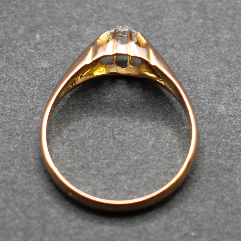 9ct rose gold diamond solitaire ring