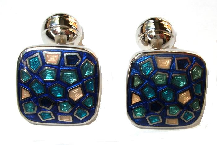 Duchamp Blue Mosaic Cufflinks