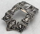 Large Figural Relief Wilhelmina Dutch Silver Buckle. 833 Standard 1908. 2.9 troy ounces.