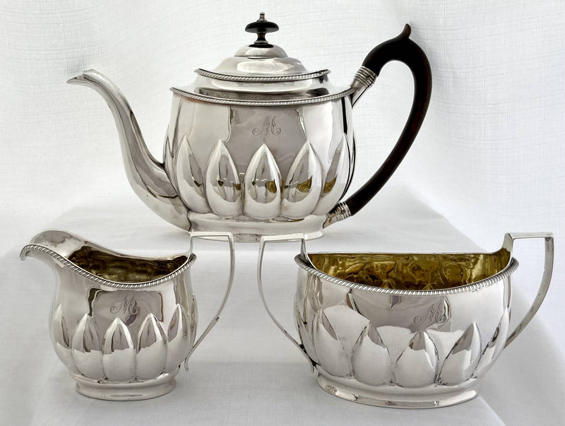 Georgian, George III, Silver Tea Set. London 1802 Solomon Hougham. 32.9 troy ounces.