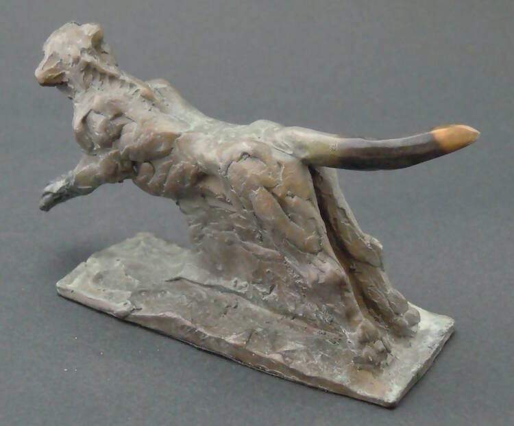 Edward Waites Sculpture, Bronze Leaping Cheetah