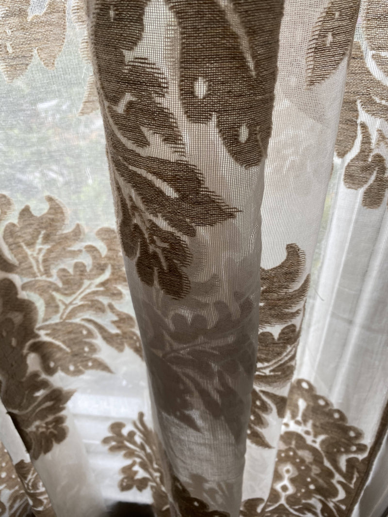 Acanthus highend pure cotton madras Lace Curtain Remnant 66”/40”