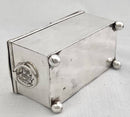 Early Victorian Silver Plate on Copper Inkstand, circa 1850.