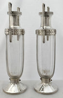Pair of Art Deco WMF silver plated and glass vases.