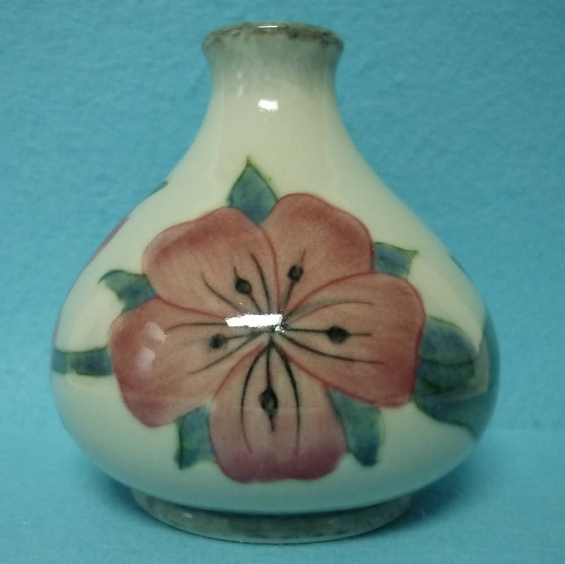 Corbridge Stoneware (Moorcroft Associate Co) Vase Pink with Grey Trim