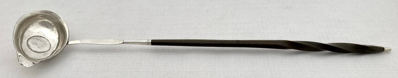 Georgian, George III, Silver Toddy Ladle. 1787 Shilling Inset.