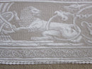 Doves ornamental white Cotton Lace tablecloth - 70" x 108" ~ 170 x 275cms