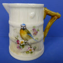 Royal Worcester Barrel Jug - Blue Tit Signed By William Powell