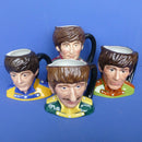 Royal Doulton Medium Character Jugs - Paul McCartney D6724, John Lennon D6725, Ringo Starr D6726 & George Harrison D6727