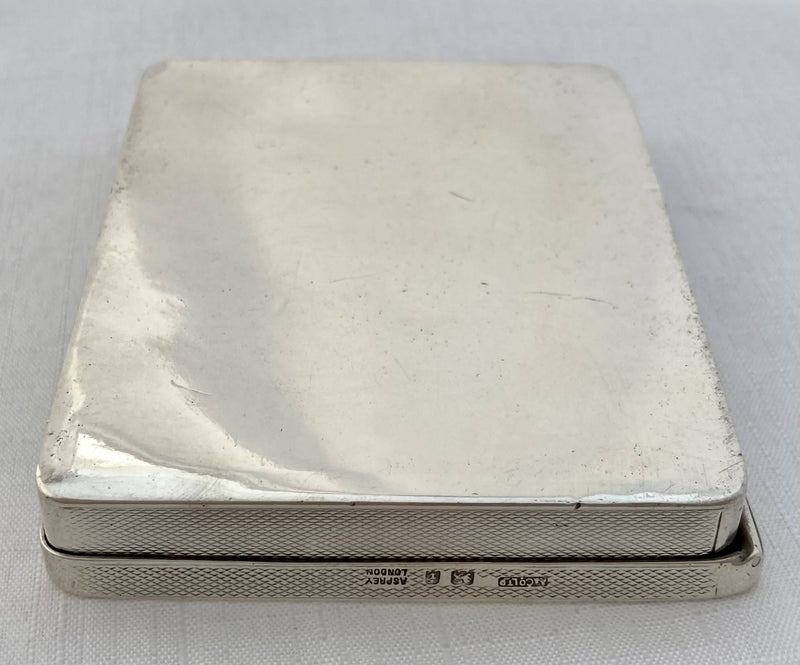 George V Silver Cheroot Case. London 1924 Asprey & Co. Ltd. 4.7 troy ounces.