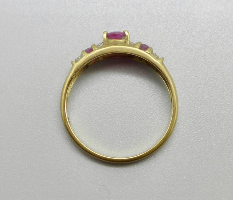 9ct Gold Ruby & Diamond Ring - Size N