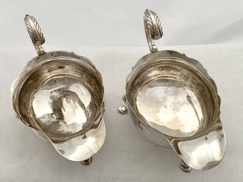 Georgian, George II, Pair of Silver Sauce Boats. London 1745 David Hennell I. 12 troy ounces.