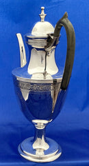 George III Style Silver Plated Pedestal Coffee Pot, circa 1890 - 1910.