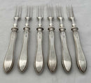 George V Cased Set of Silver Handled Dessert Knives & Forks for Six. Sheffield 1915 R. F. Mosley & Co.