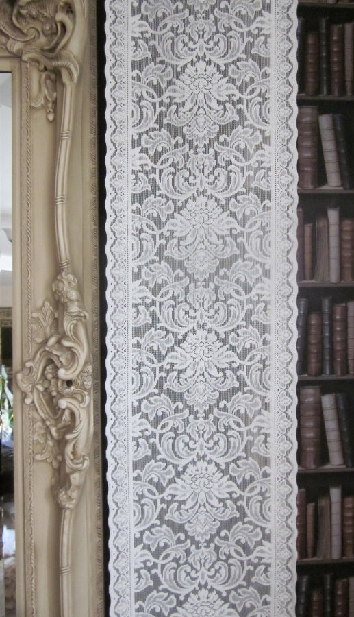 "Grace" Antique Style Cream Cotton Lace Curtain Panelling Sold By The Metre - 12 Inches Wide