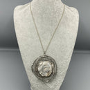 Mid century silver and natural stone necklace