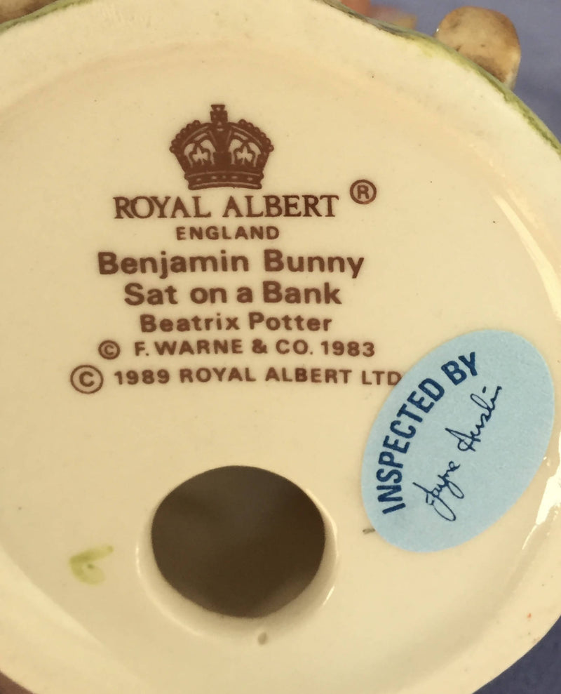 Royal Albert Benjamin Bunny Sat On A Bank Figure Beatrix Potter Figurine