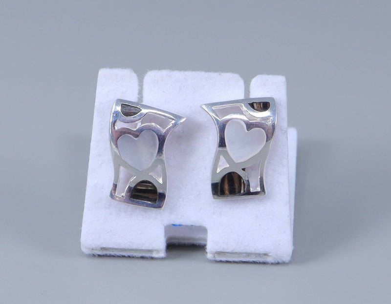 Silver & Mother of Pearl Ear Studs