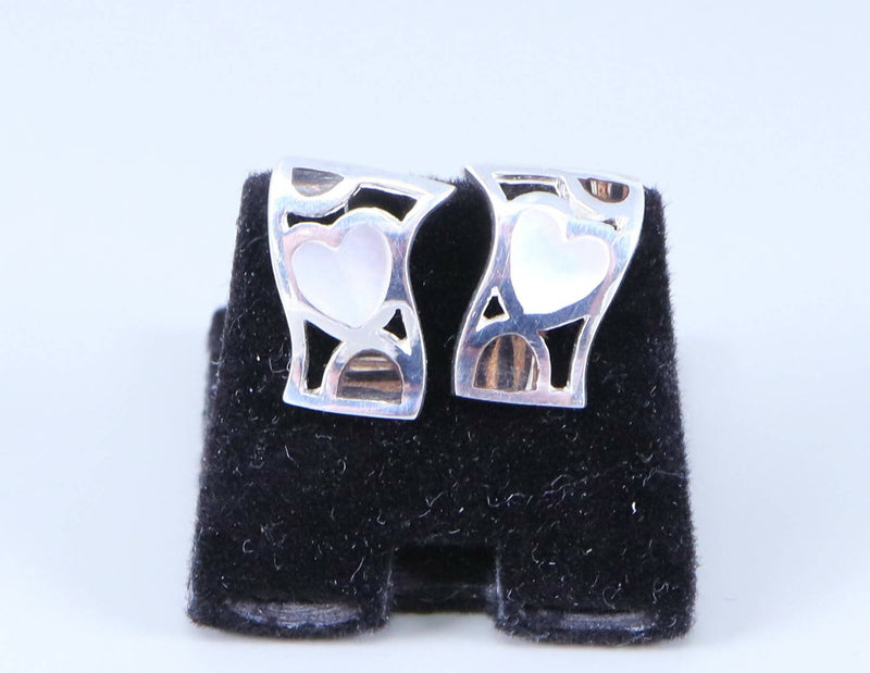 Silver & Mother of Pearl Ear Studs