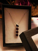 New 925 Sterling Silver Garnet Pendant Necklace