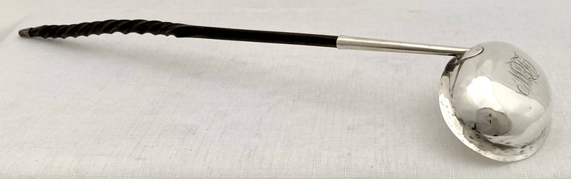 Georgian, George III, silver toddy ladle with baleen twist handle. London 1805.