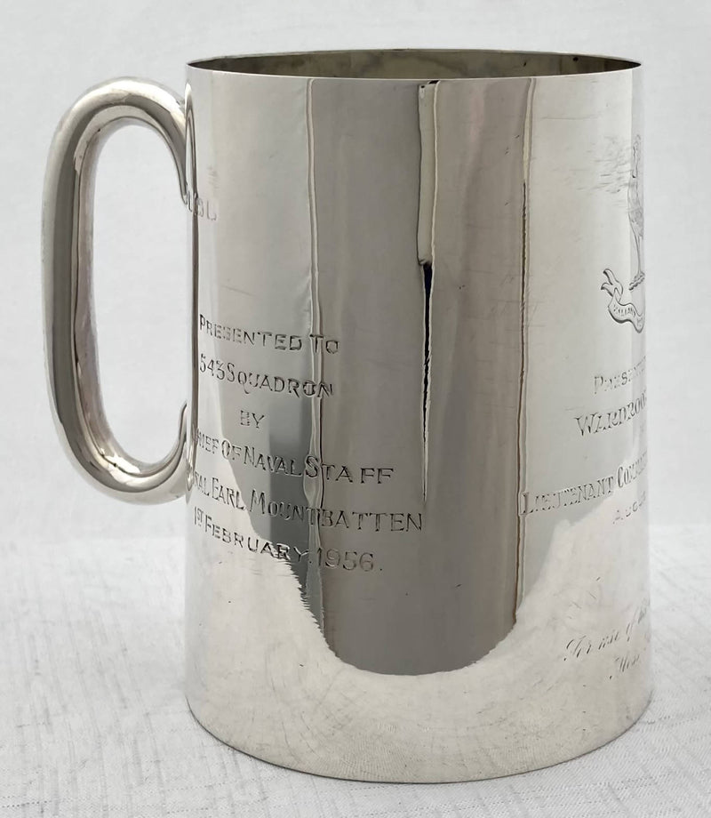 Silver Tankard Presented to 543 Squadron RAF by Chief of Naval Staff Admiral Earl Mountbatten.