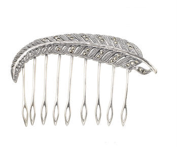 Silver Marcasite Hair Comb